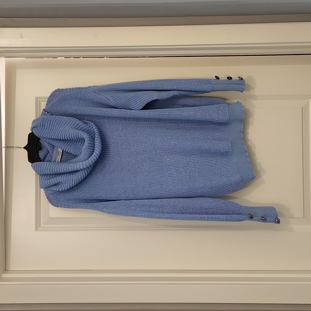 Blue Cowl Neck Sweater